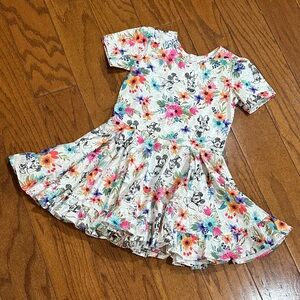 Floral Mickey and Minnie Mouse twirl Dress